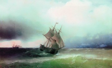 Ivan Aivazovsky aproximación de la tormenta Seascape Pinturas al óleo
